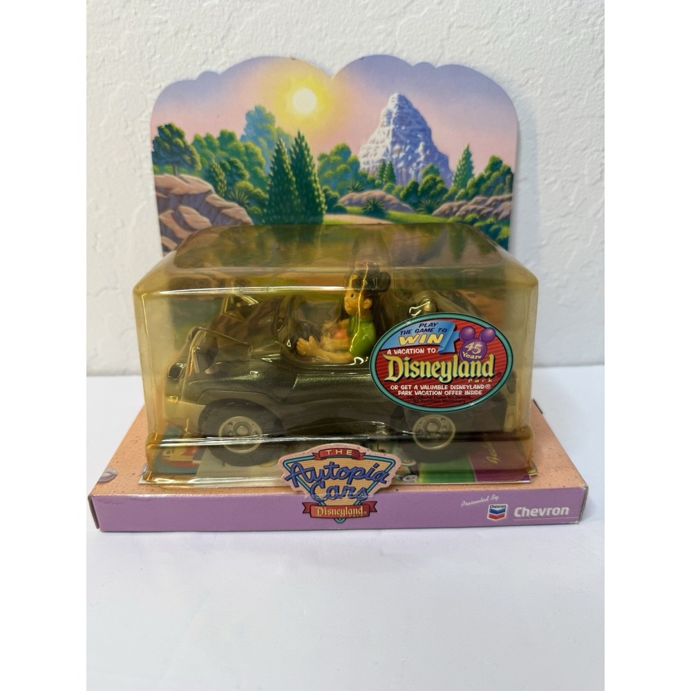 Vintage Disneyland The Autopia Cars by Chevron Stickers & Postcard Retired 2000